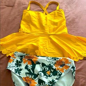 High waisted bathing suit